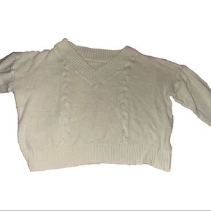 shein drop shoulder v neck sweater -